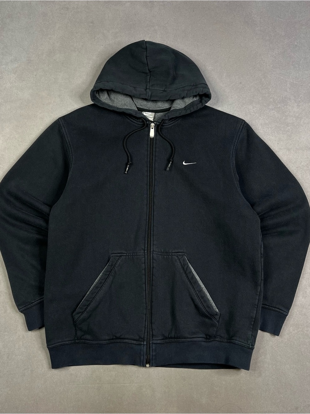 Nike Black Full-Zip Hooded Sweatshirt with Small Swoosh